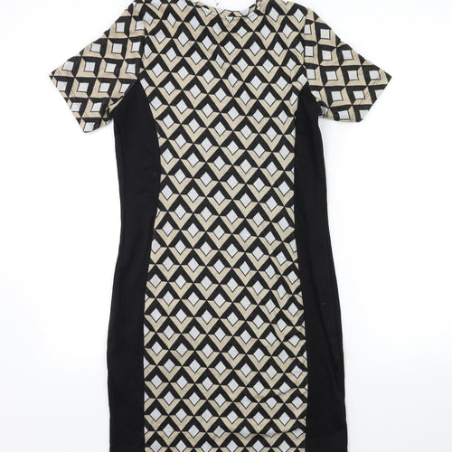 Preworn Womens Beige Geometric  Jumper Dress  Size 12