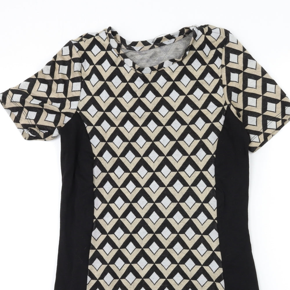 Preworn Womens Beige Geometric  Jumper Dress  Size 12