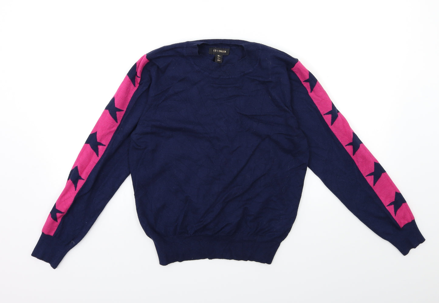 QED London Womens Blue  Knit Pullover Jumper Size L