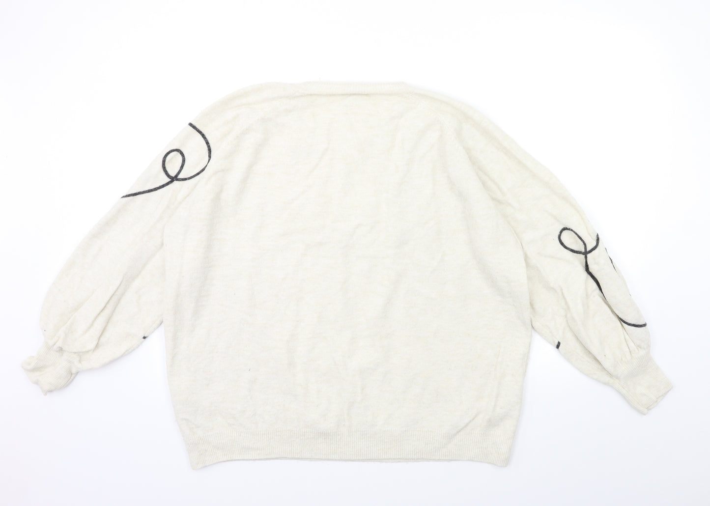 Monsoon Womens Beige  Knit Pullover Jumper Size XL