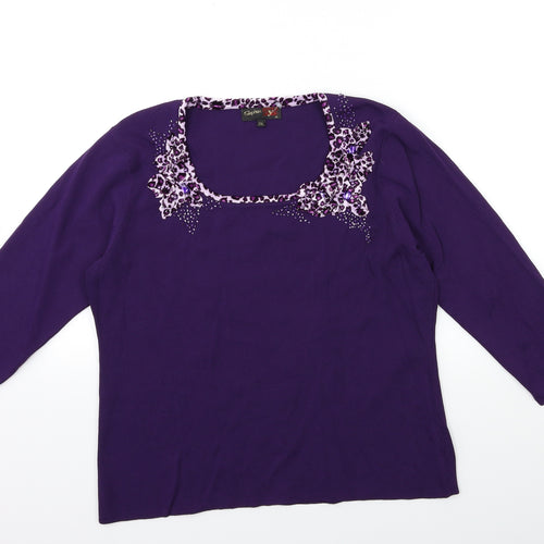 Stephen Y Womens Purple   Basic T-Shirt Size 2XL