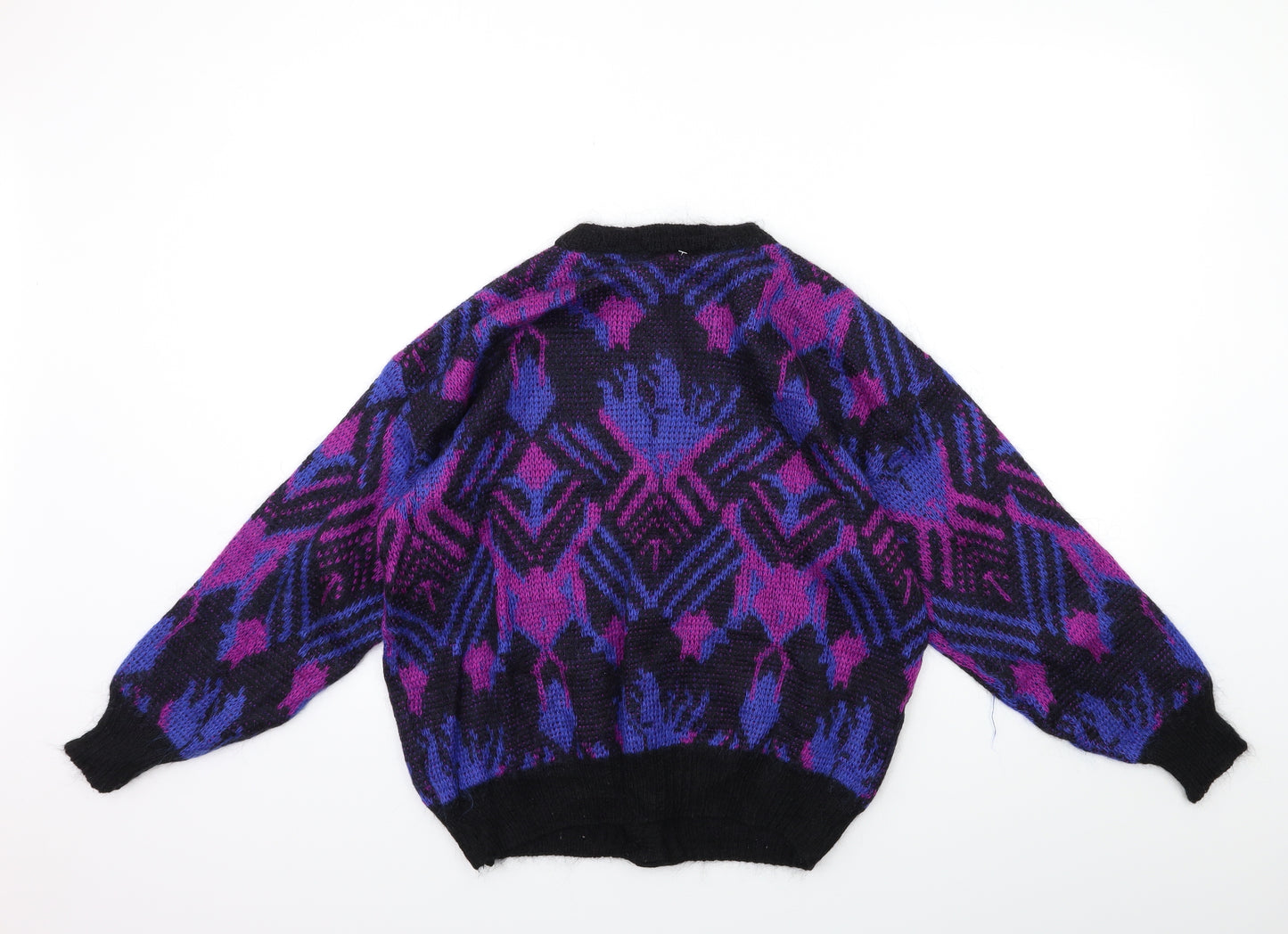 TINO Womens Blue Geometric Knit Cardigan Jumper Size 14