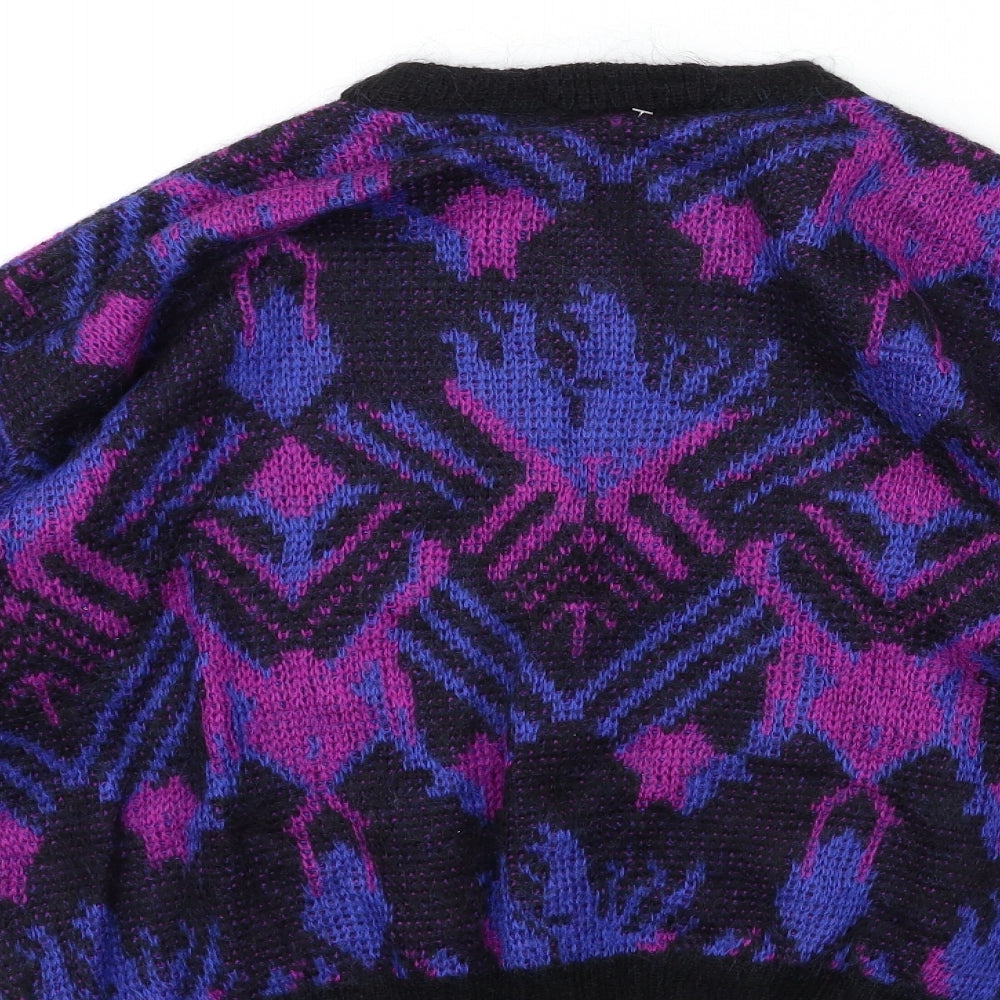 TINO Womens Blue Geometric Knit Cardigan Jumper Size 14