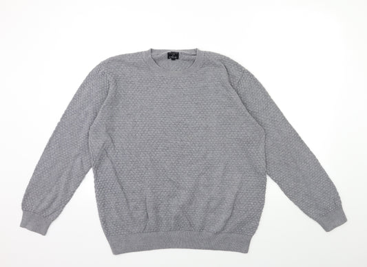 Front view of Easy men’s grey knit jumper, size L