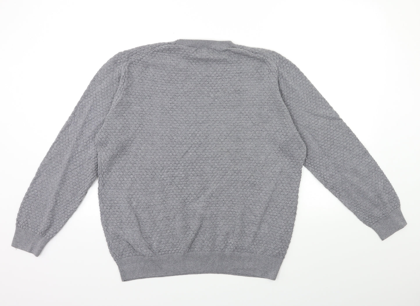 Easy Mens Grey  Knit Pullover Jumper Size L