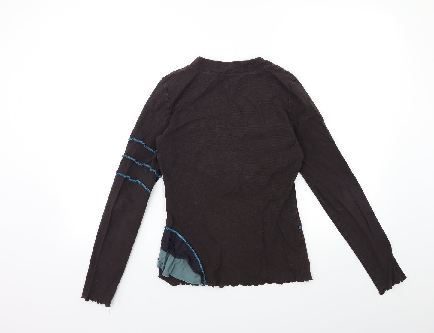 FLEUR DE SEL Womens Brown   Basic T-Shirt Size 12