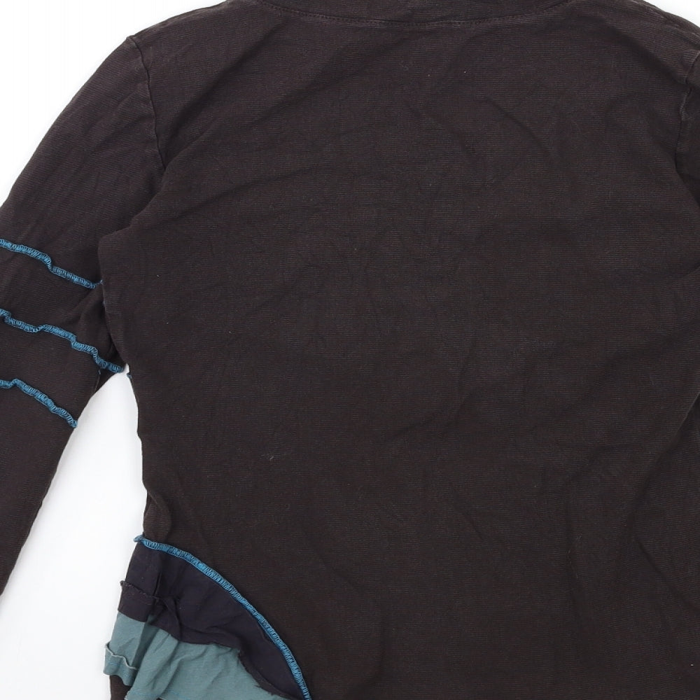 FLEUR DE SEL Womens Brown   Basic T-Shirt Size 12