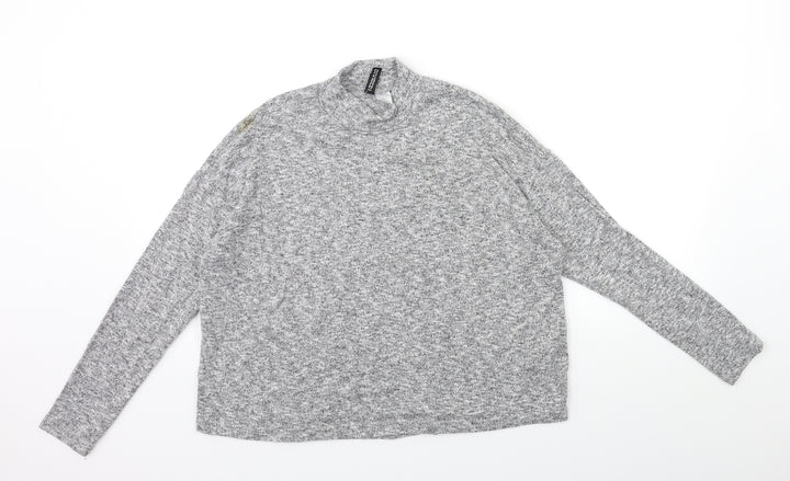 H&M Womens Grey  Knit Pullover Jumper Size S