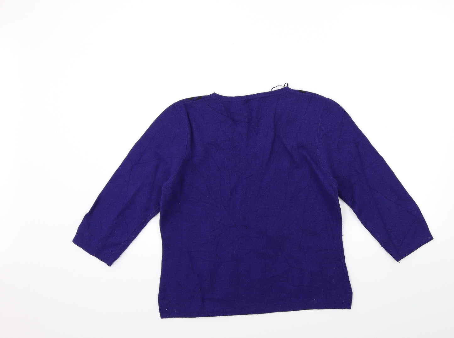 CC Petite Womens Purple  Knit Pullover Jumper Size M