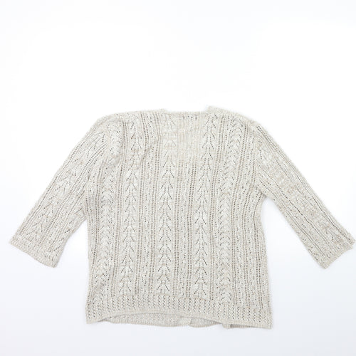 Pure & Natural Womens Beige  Knit Cardigan Jumper Size S