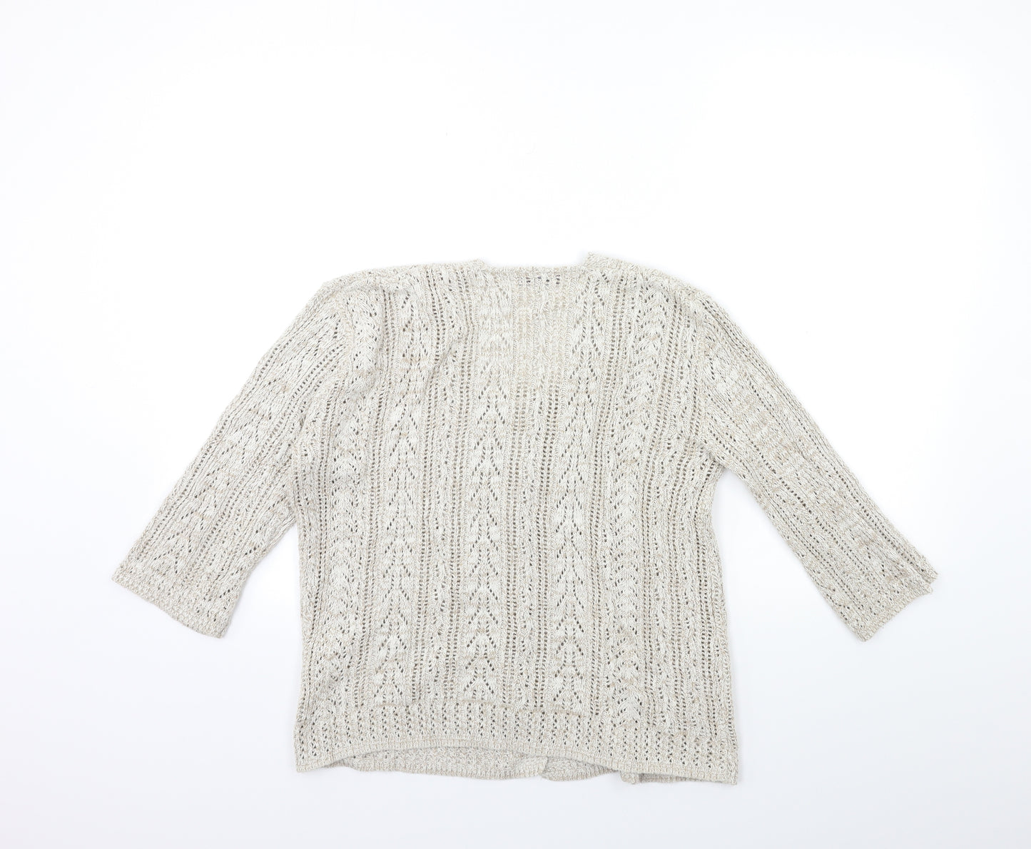Pure & Natural Womens Beige  Knit Cardigan Jumper Size S