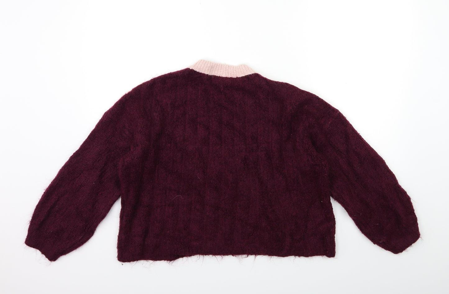 Marks and Spencer Womens Pink Striped Knit Pullover Jumper Size L