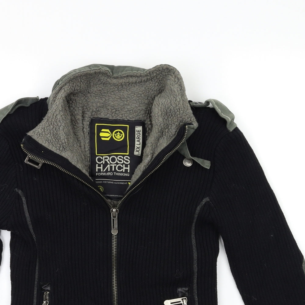Crosshatch Mens Blue  Knit Jacket Coatigan Size L