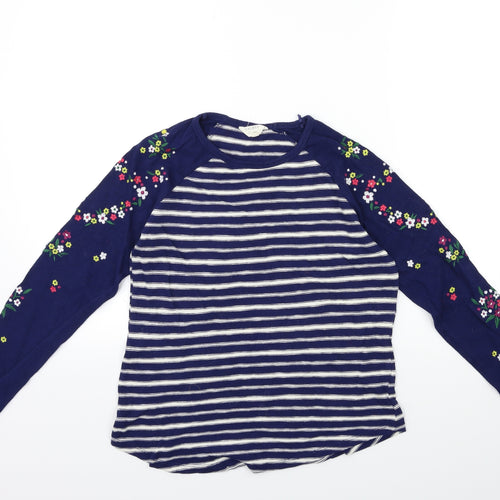 FALMER  Womens Blue Striped Knit Pullover Jumper Size 8