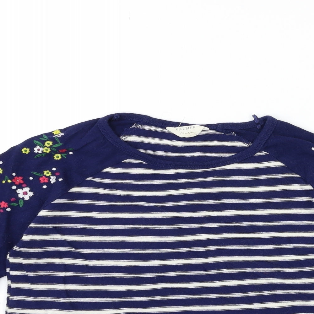 FALMER  Womens Blue Striped Knit Pullover Jumper Size 8