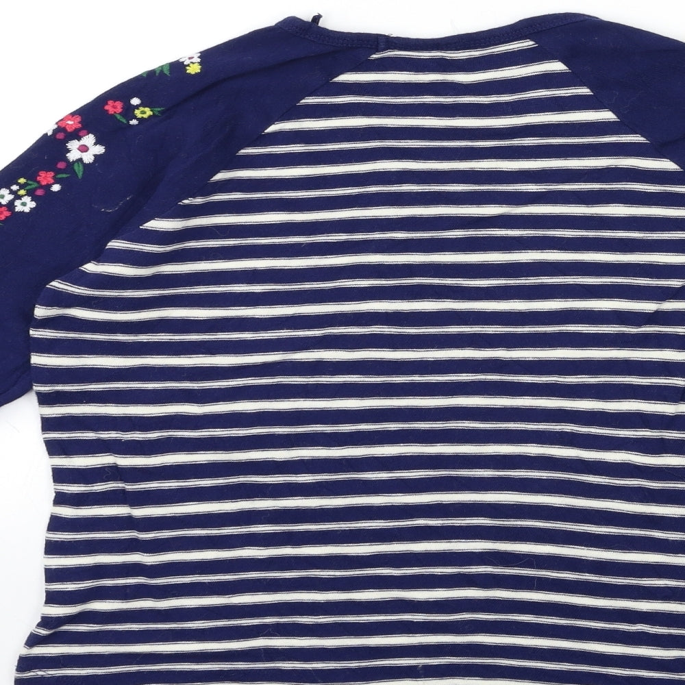 FALMER  Womens Blue Striped Knit Pullover Jumper Size 8