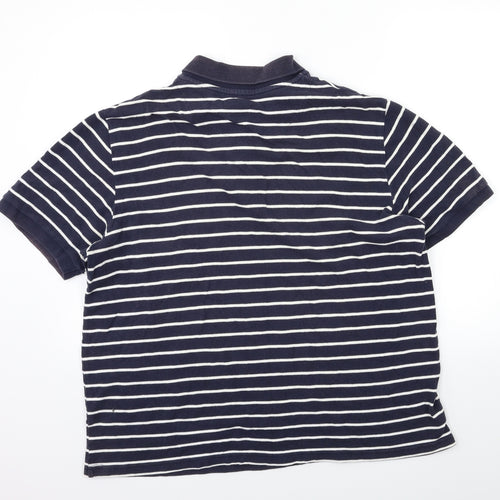 Easy Mens Blue Striped Knit  Polo Size 2XL
