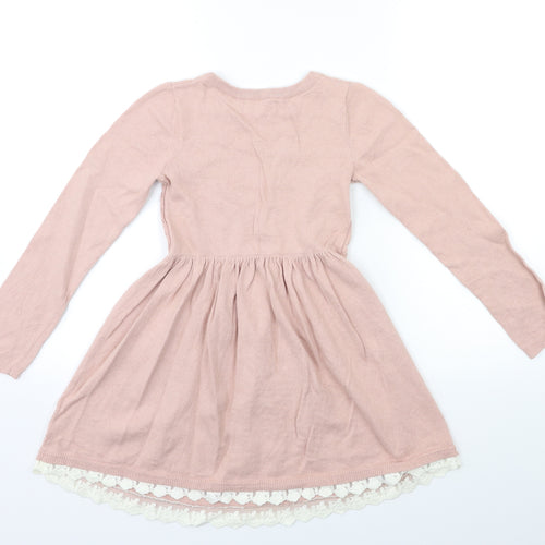 H&M Girls Pink  Knit Jumper Dress  Size 9-10 Years