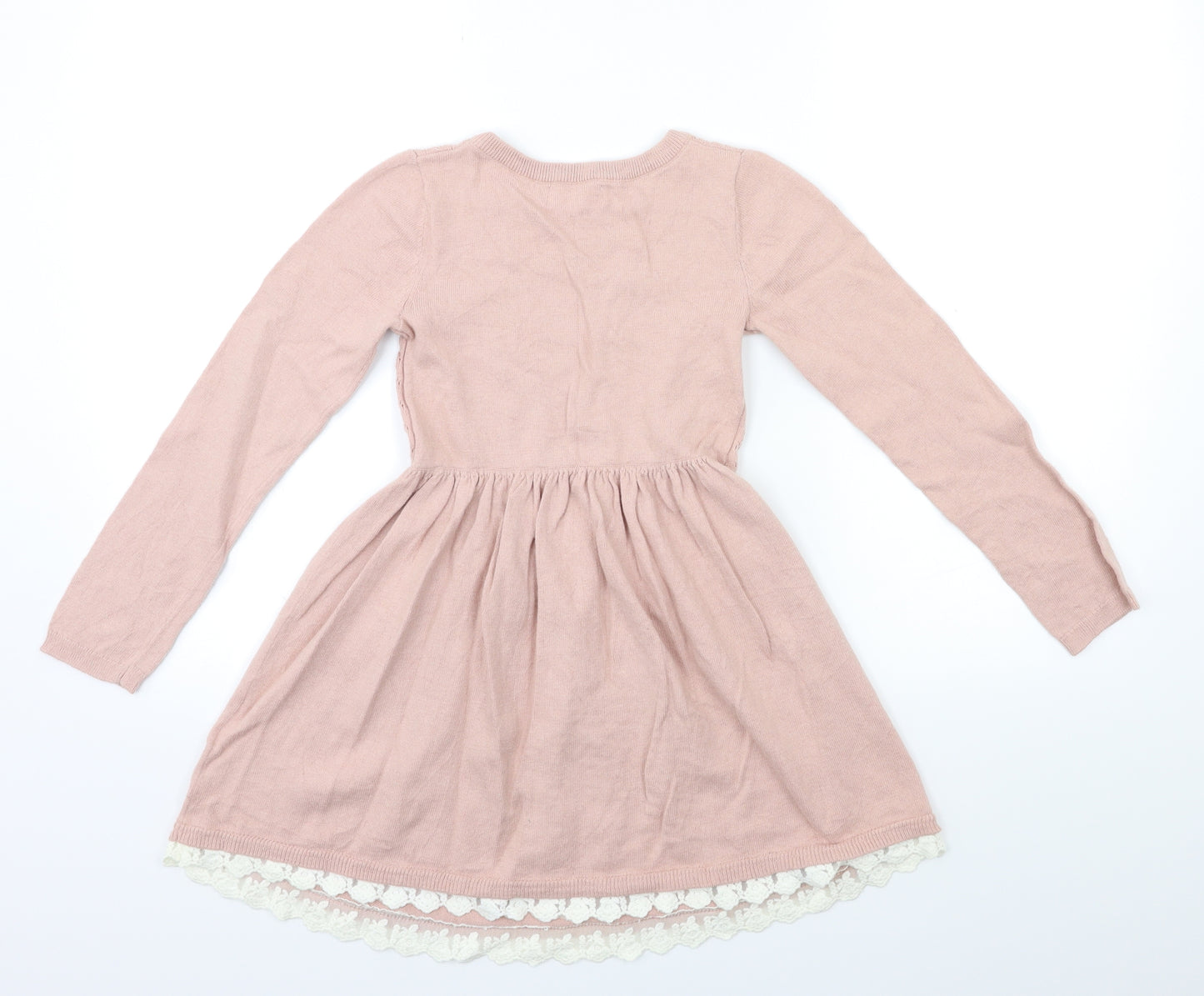 H&M Girls Pink  Knit Jumper Dress  Size 9-10 Years