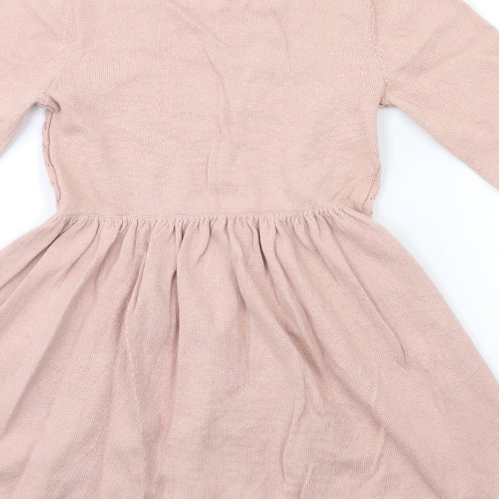 H&M Girls Pink  Knit Jumper Dress  Size 9-10 Years