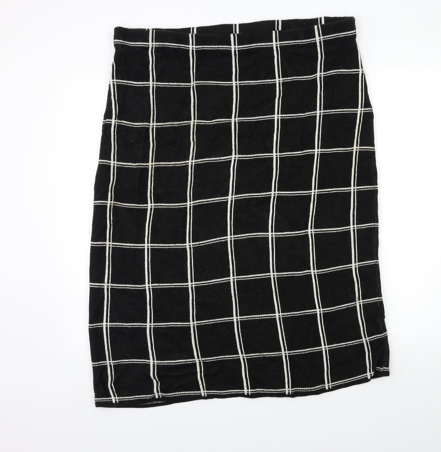 Primark Womens Black Check Knit Straight & Pencil Skirt Size 18