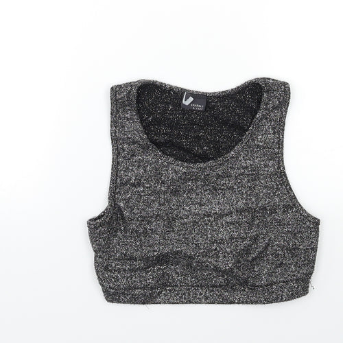 Sparkle & Fade Womens Silver  Knit Basic Tank Size S