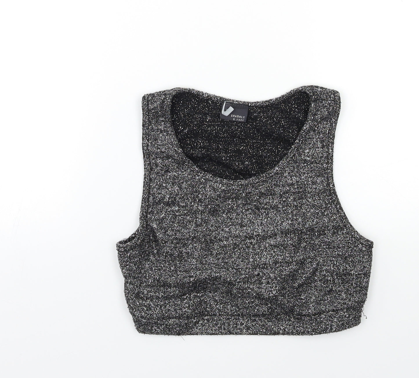 Sparkle & Fade Womens Silver  Knit Basic Tank Size S
