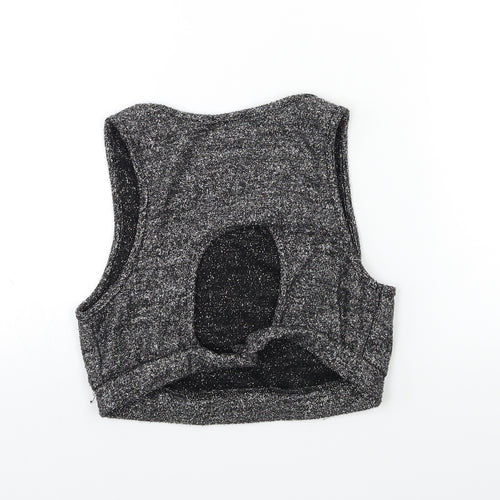 Sparkle & Fade Womens Silver  Knit Basic Tank Size S
