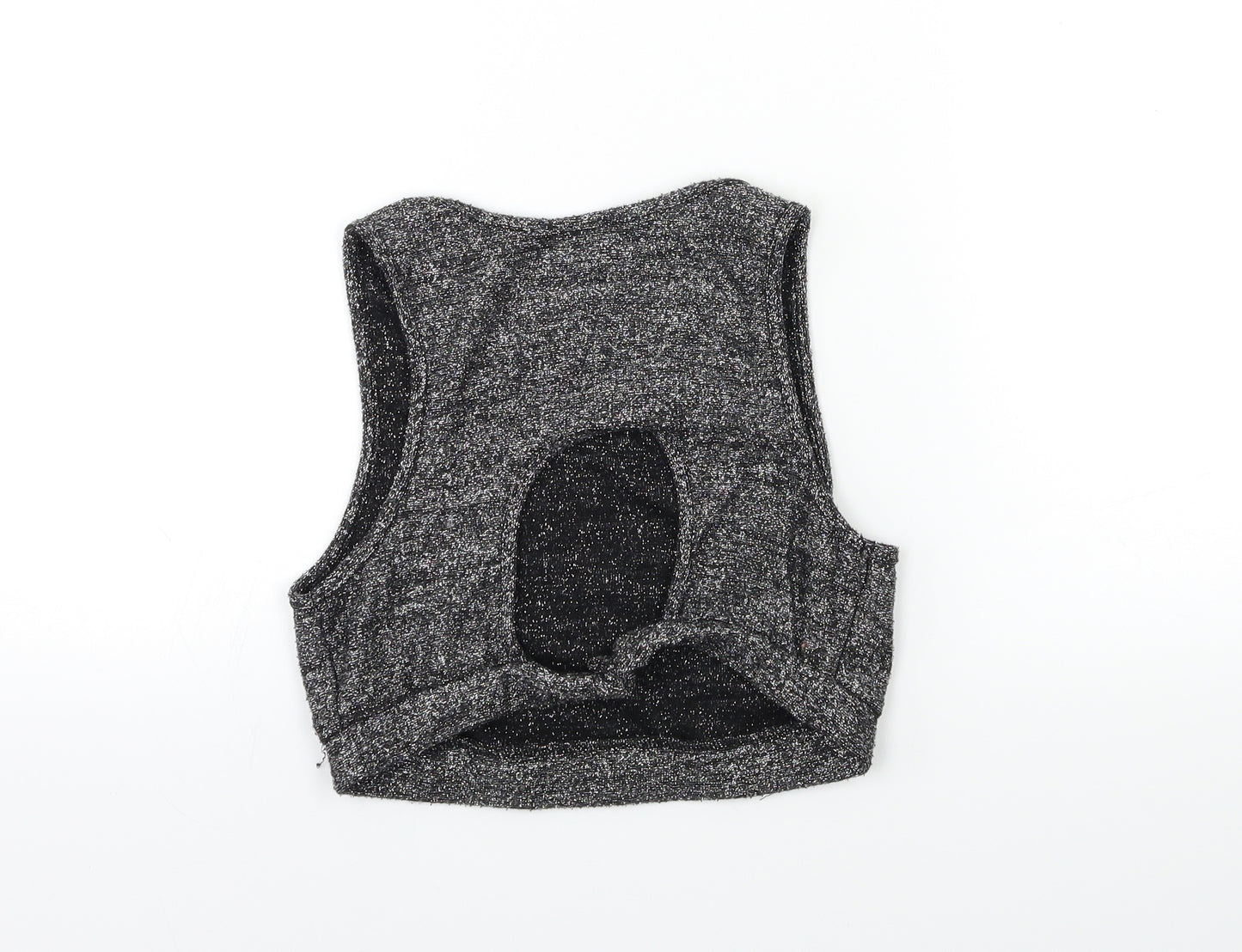 Sparkle & Fade Womens Silver  Knit Basic Tank Size S
