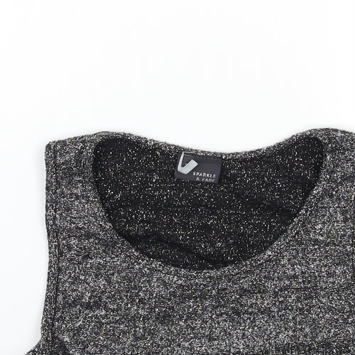 Sparkle & Fade Womens Silver  Knit Basic Tank Size S