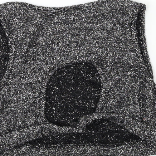Sparkle & Fade Womens Silver  Knit Basic Tank Size S