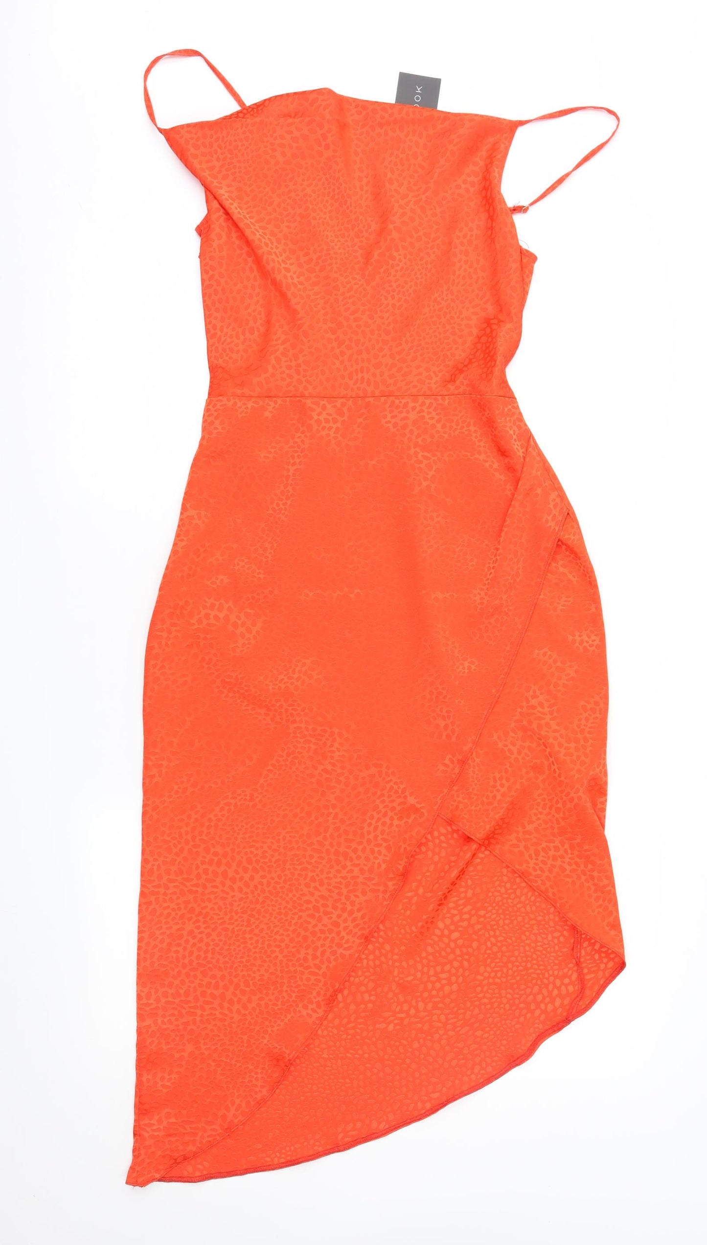 New Look Womens Orange Animal Print  Slip Dress  Size 8