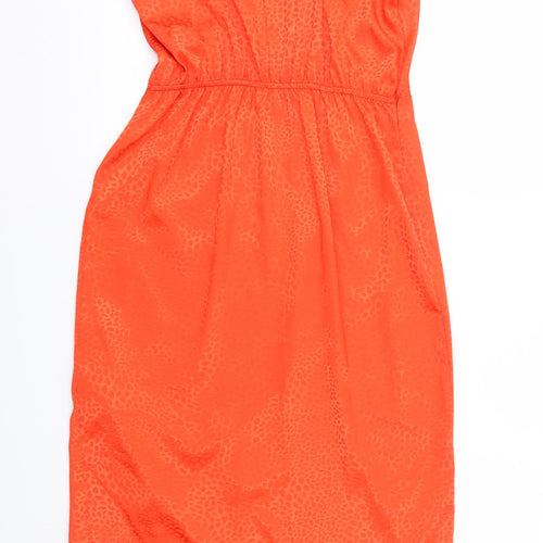 New Look Womens Orange Animal Print  Slip Dress  Size 8