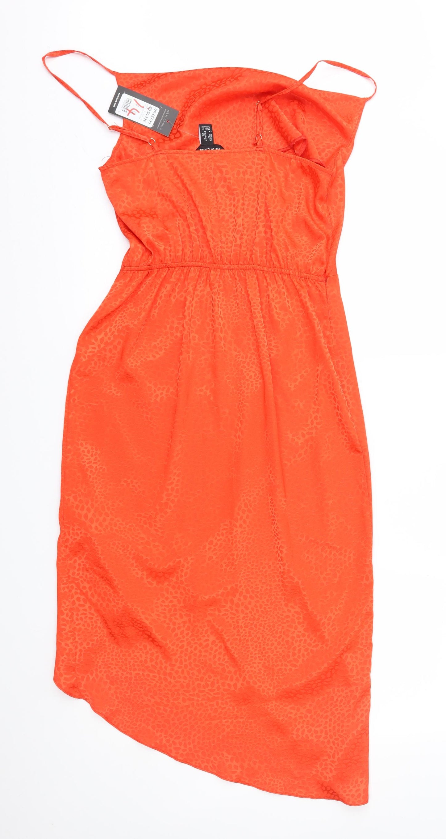 New Look Womens Orange Animal Print  Slip Dress  Size 8