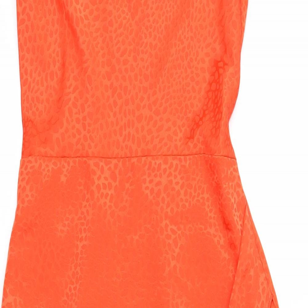 New Look Womens Orange Animal Print  Slip Dress  Size 8