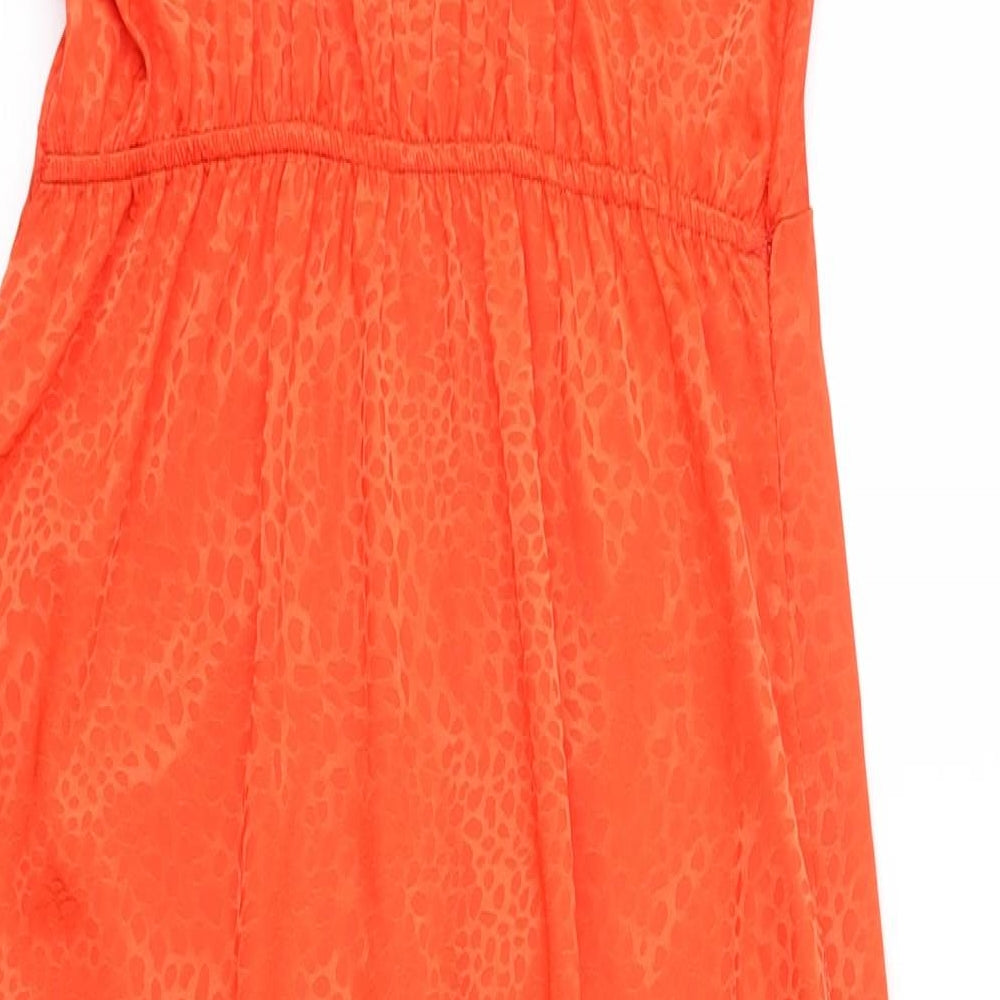 New Look Womens Orange Animal Print  Slip Dress  Size 8