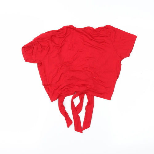 Boohoo Womens Red   Basic Blouse Size 6
