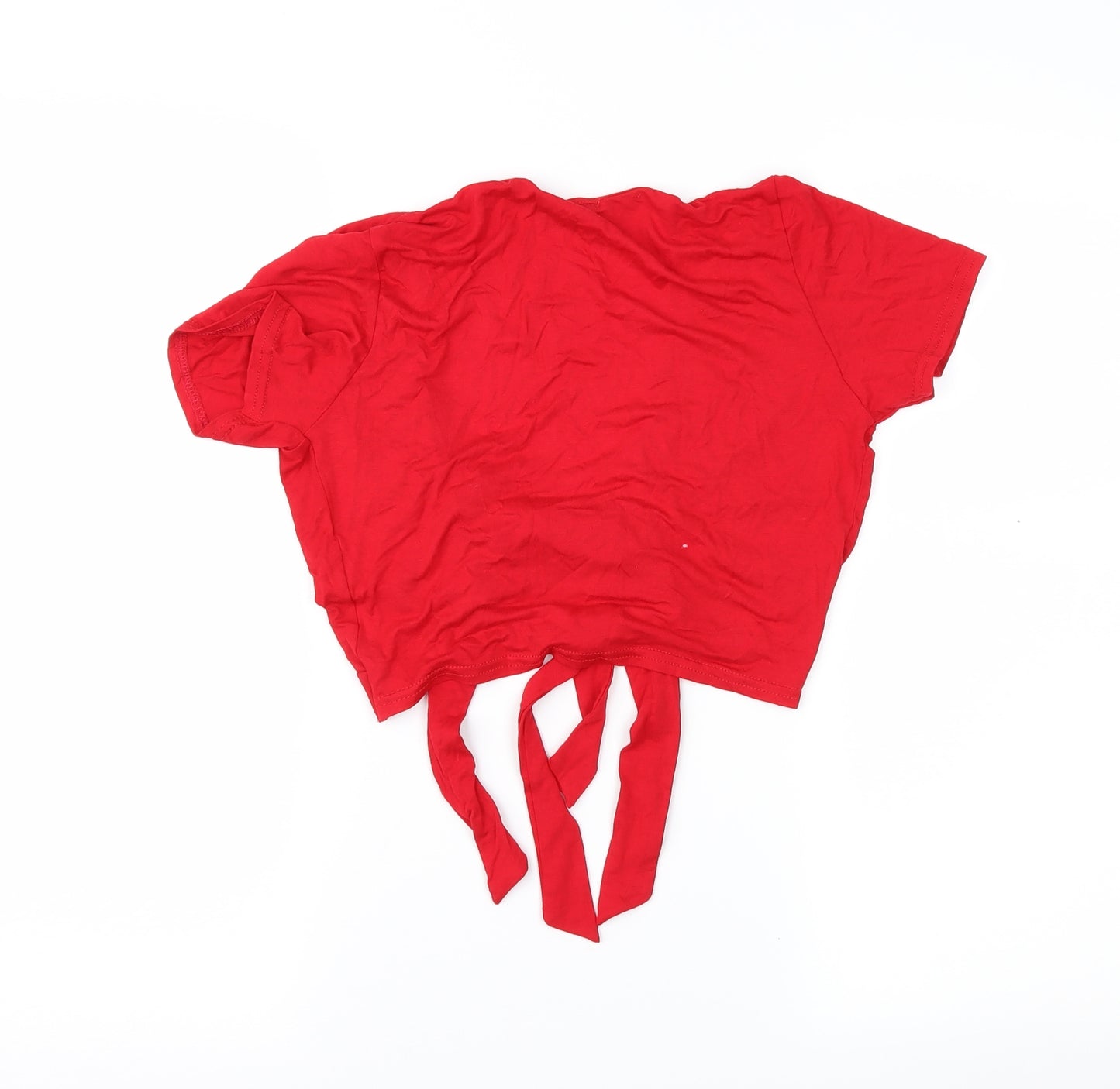 Boohoo Womens Red   Basic Blouse Size 6