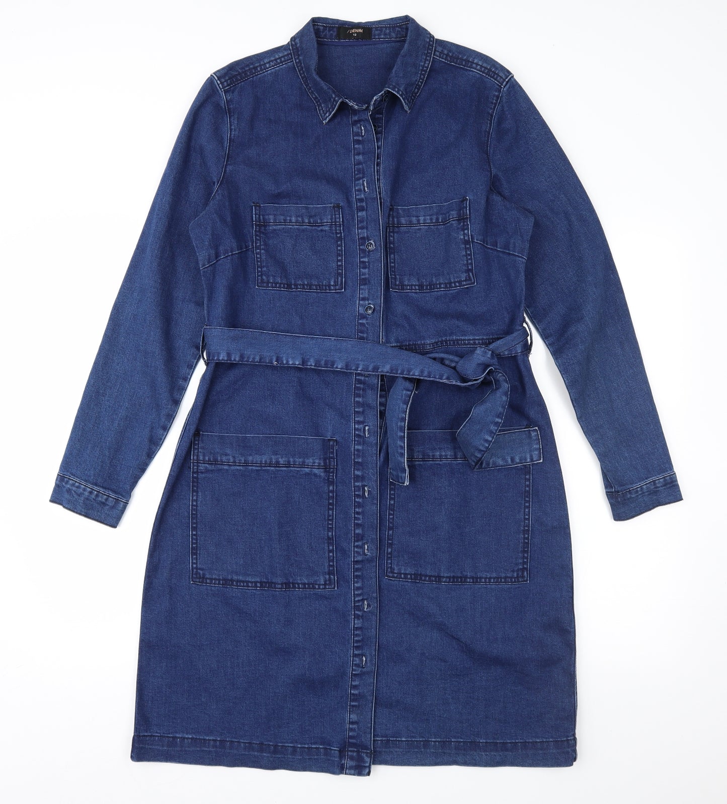 Matalan Womens Blue  Denim Shirt Dress  Size 12