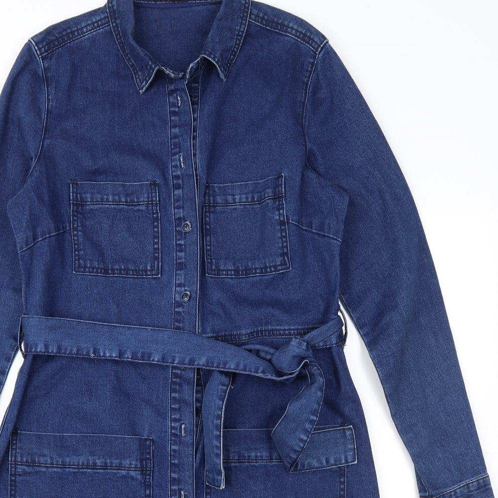 Matalan Womens Blue  Denim Shirt Dress  Size 12