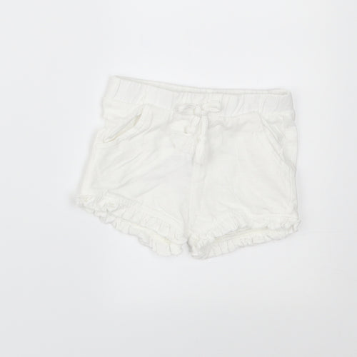 F&F Girls White   Cropped Trousers Size 12-18 Months