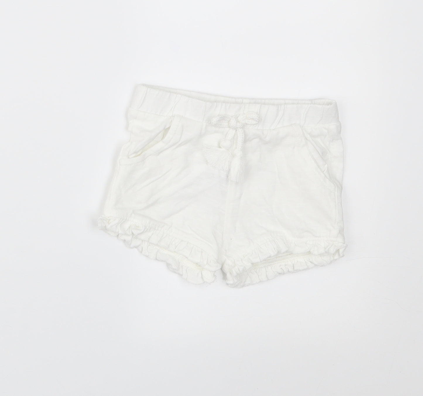 F&F Girls White   Cropped Trousers Size 12-18 Months