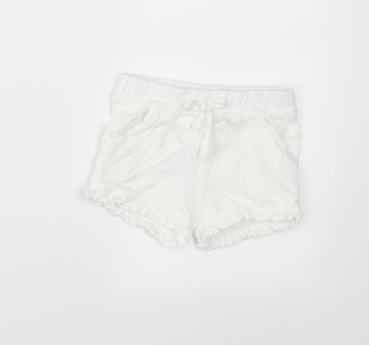 F&F Girls White   Cropped Trousers Size 12-18 Months
