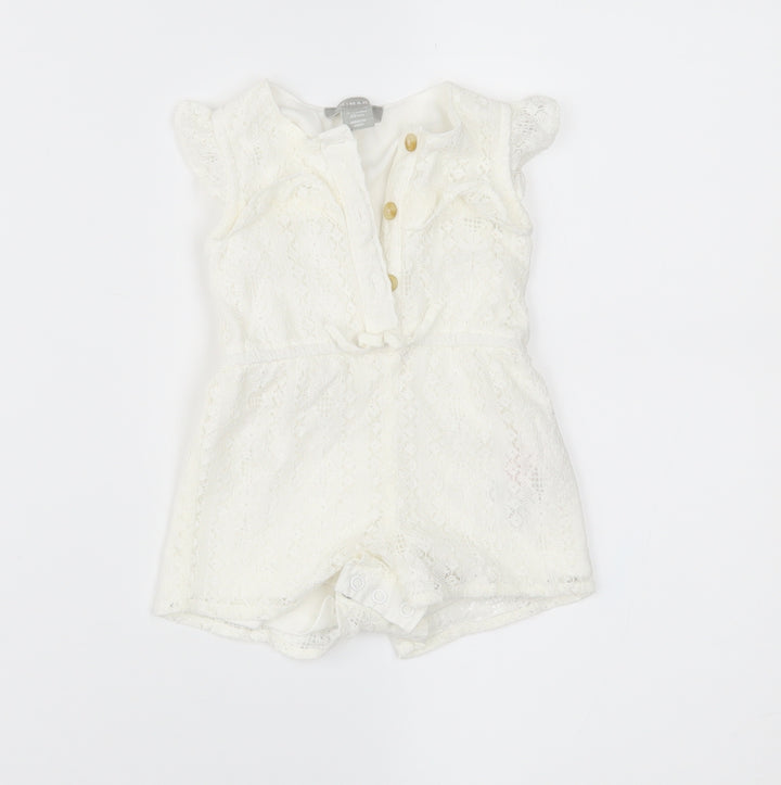 Primark Girls White  Lace Shorts One-Piece Size 3-6 Months