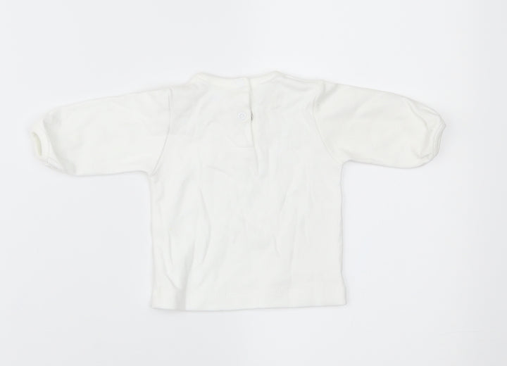 Jandelion Baby White   Basic T-Shirt Size 0-3 Months