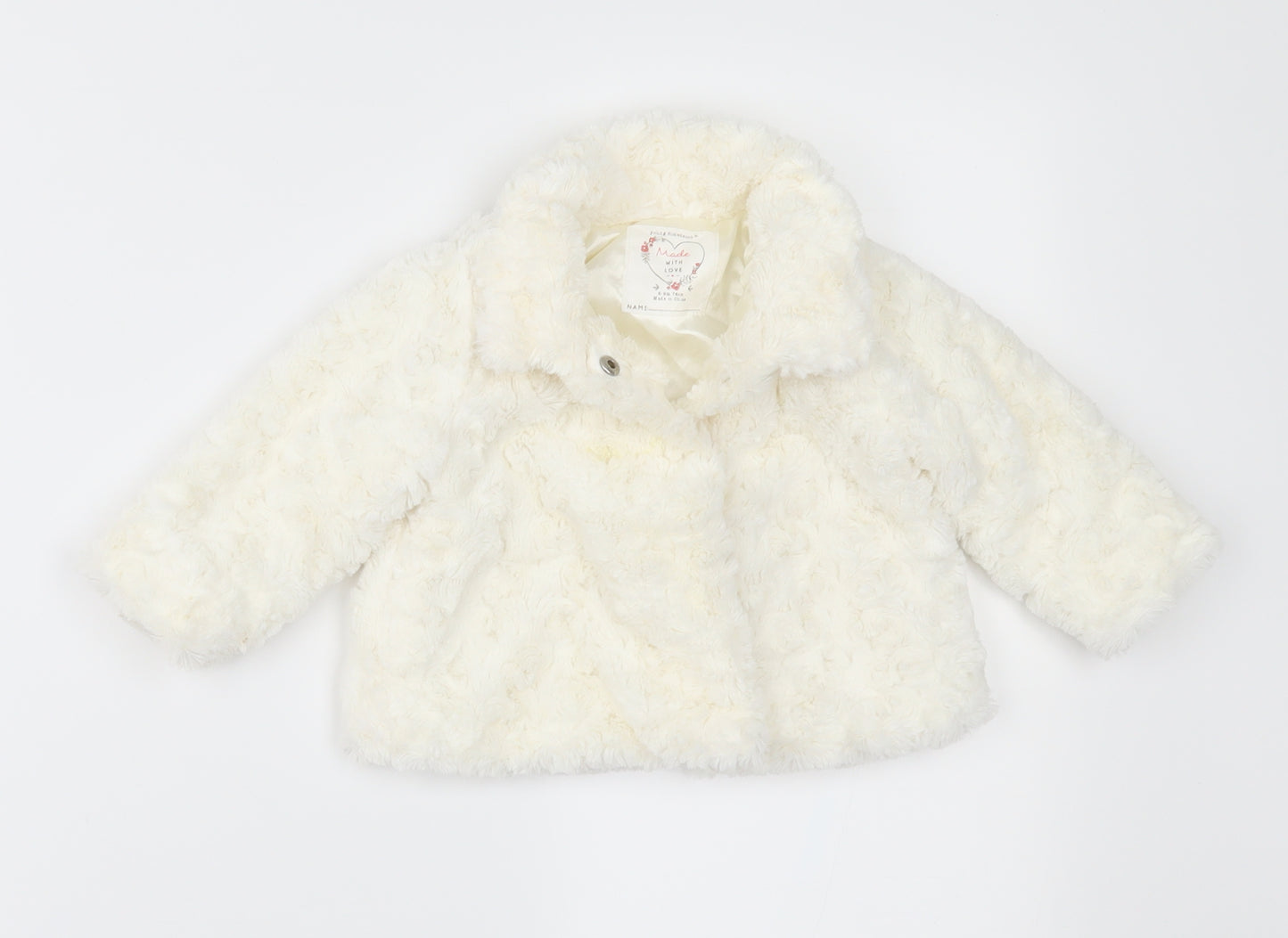 Young Dimension Girls White   Overcoat Coat Size 3-6 Months