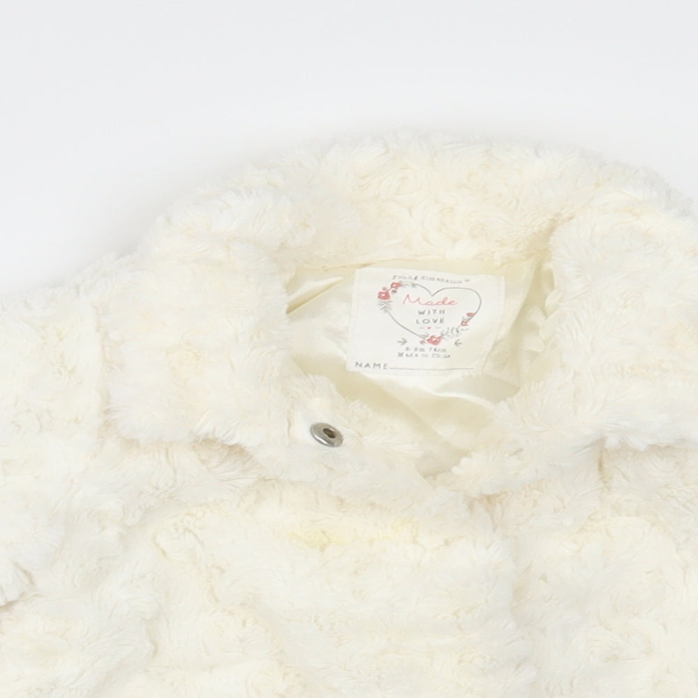 Young Dimension Girls White   Overcoat Coat Size 3-6 Months