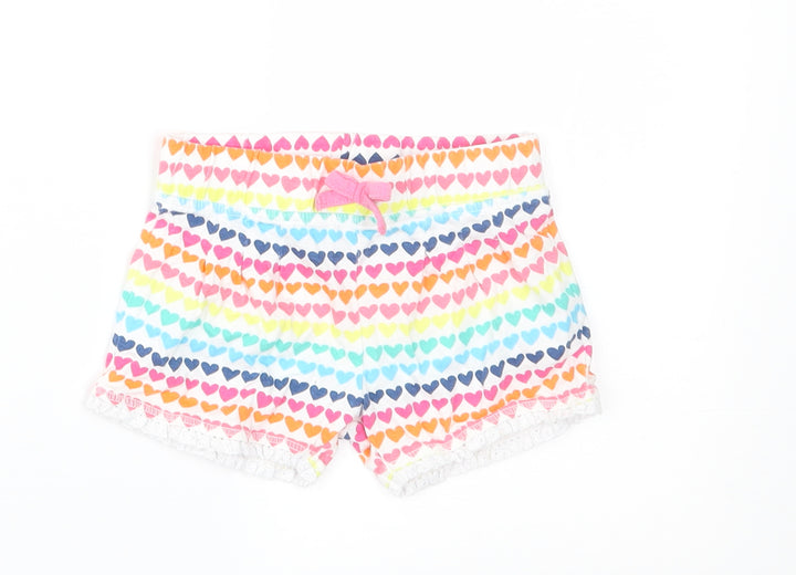 F&F Girls Multicoloured Geometric Cropped Trousers Size 3-6 Months