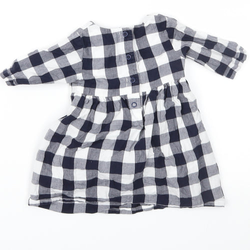 Marks and Spencer Girls Black Check  Fit & Flare  Size 3-6 Months