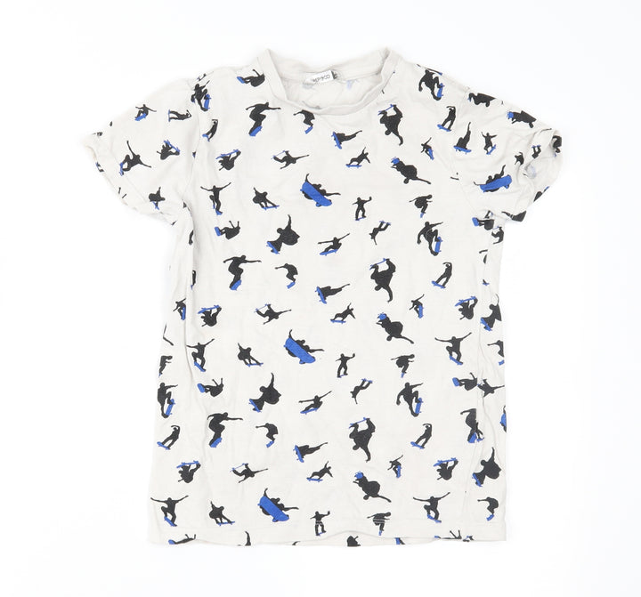 Pep&Co Boys Grey Geometric  Basic T-Shirt Size 10-11 Years